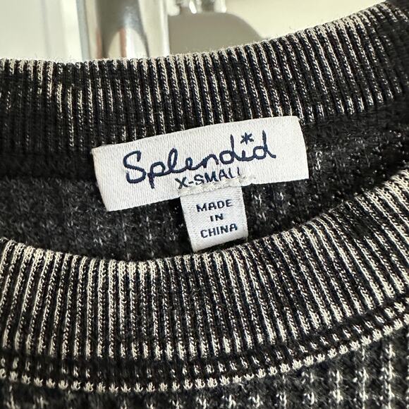 Splendid Sweater‎ Womens XS Acid Wash Grunge Y2K Whimsigoth Asymmetrical Black - Picture 8 of 10
